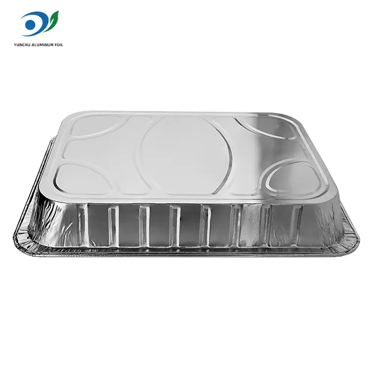 Kapasiti Besar Kapasiti Dulang Penaik Silver Aluminium Foil Containers