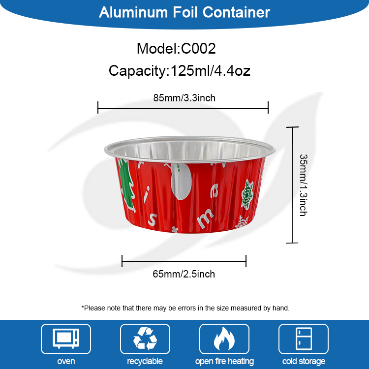 Cawan Pembakar Kerajang Aluminium Bercetak Tersuai Krismas