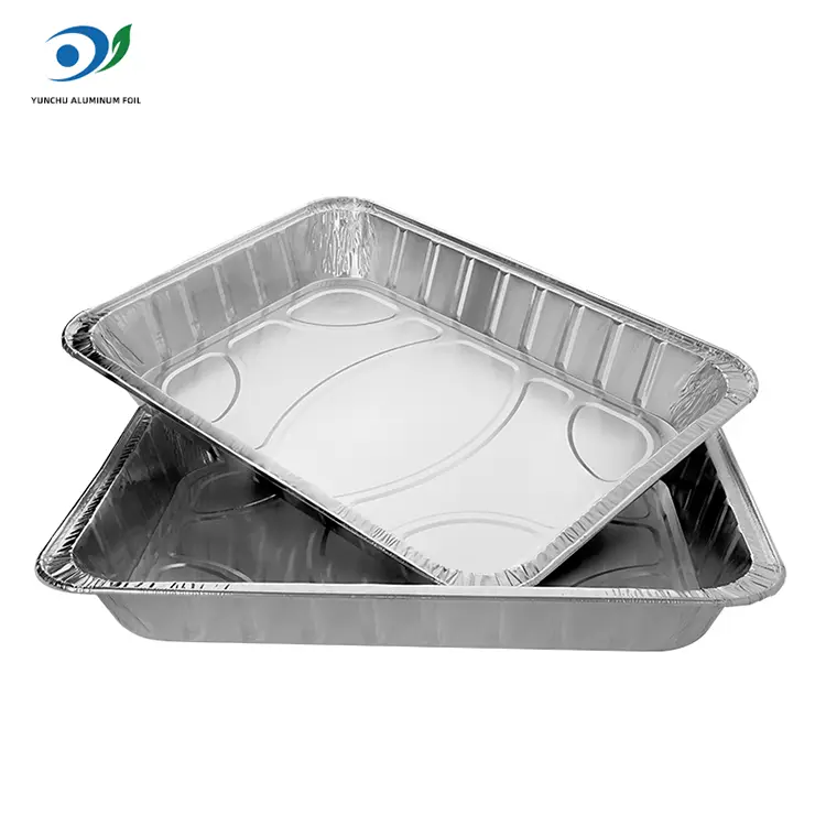 Kapasiti Besar Kapasiti Dulang Penaik Silver Aluminium Foil Containers