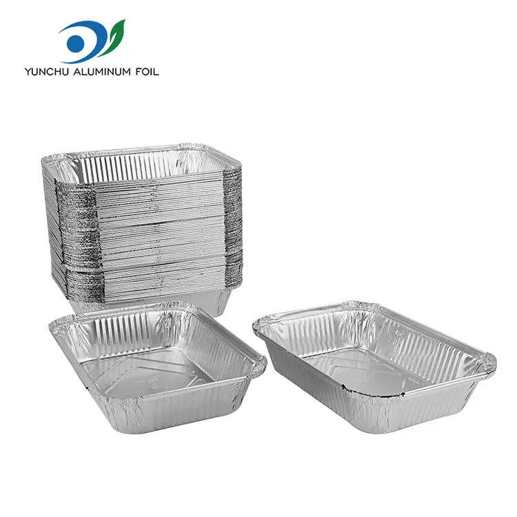 Kotak Makan Tengahari Barbeku Bekas Perak Aluminium Perak Aluminium