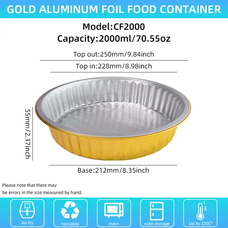 Catering Catering Seals Gold Aluminium Foil Containers