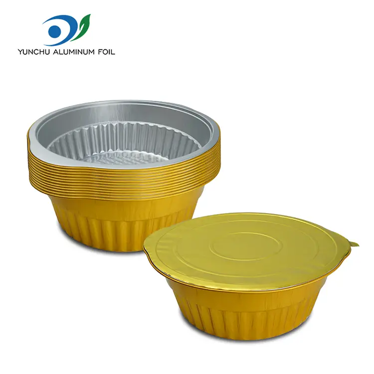 Bekas Kerajang Aluminium Golden Pot Pot Potongan Emas