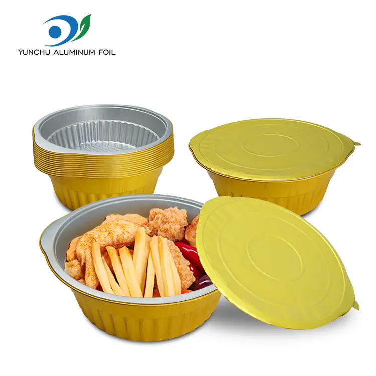 Bekas Kerajang Aluminium Golden Pot Pot Potongan Emas