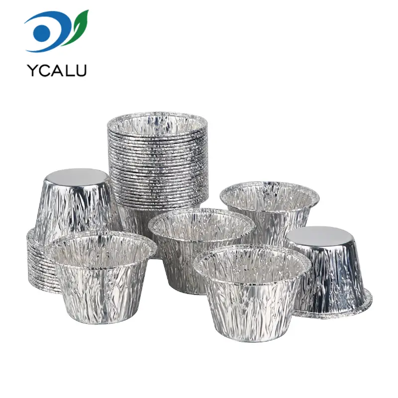 Bekas Aluminium Foil Perak Cawan Kek Mini Pakai