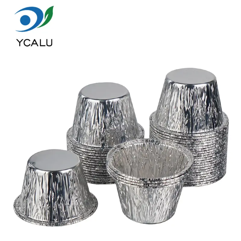 Bekas Aluminium Foil Perak Cawan Kek Mini Pakai