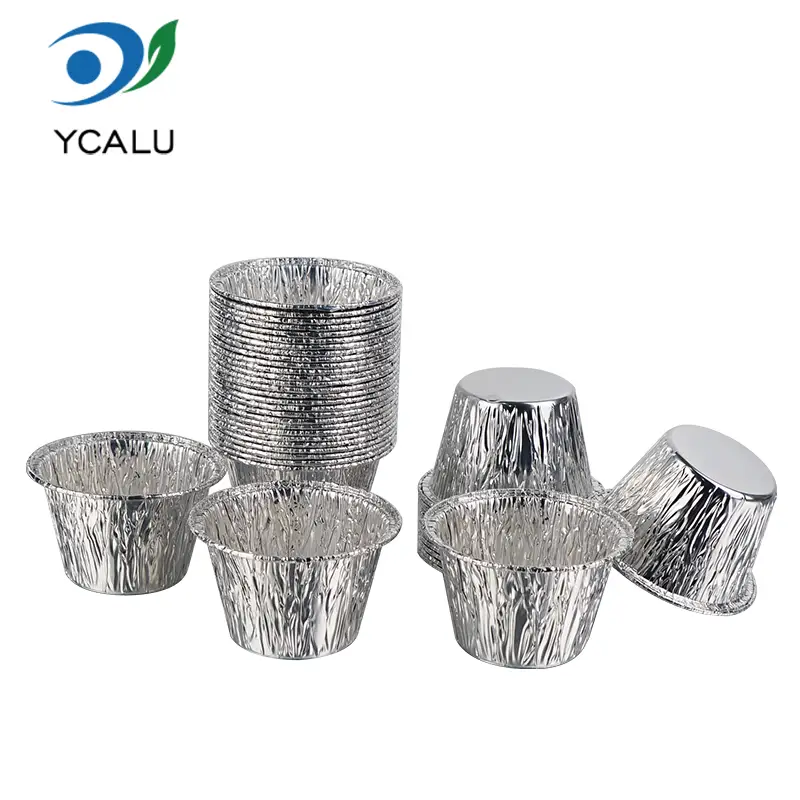 Bekas Aluminium Foil Perak Cawan Kek Mini Pakai