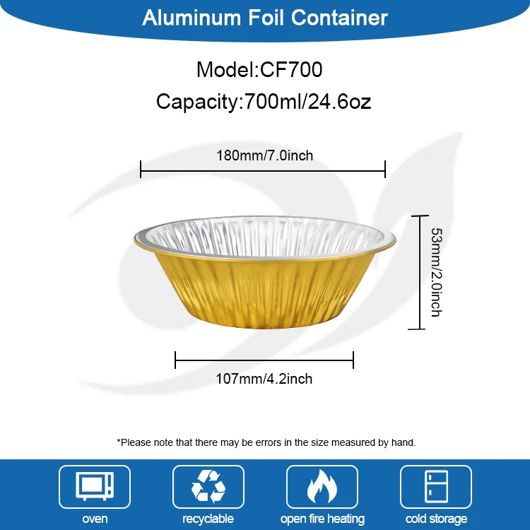 Bekas Aluminium Kerajang Emas Bentuk Bulat Emas Katering Luaran Pakai