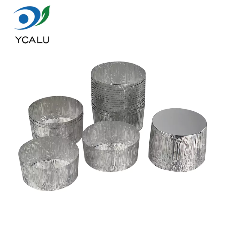 Dulang pembakar penggoreng udara bulat pakai buang Bekas Makanan Kerajang Aluminium Perak