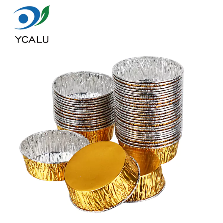 Dulang pembakar bulat pakai buang Bekas Makanan Kerajang Aluminium Perak