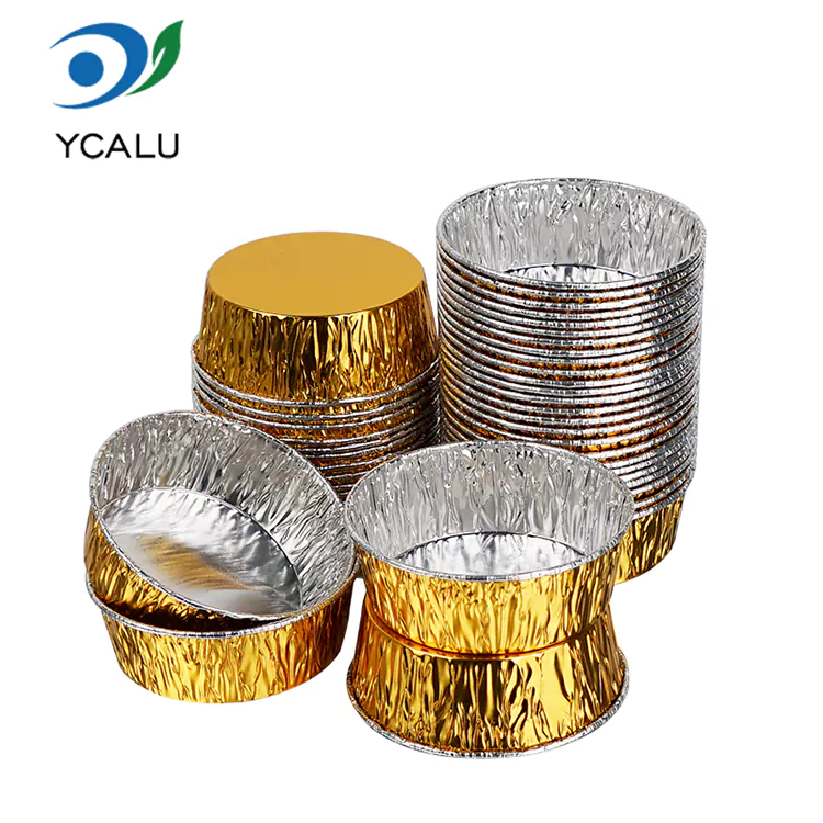 Dulang pembakar bulat pakai buang Bekas Makanan Kerajang Aluminium Perak