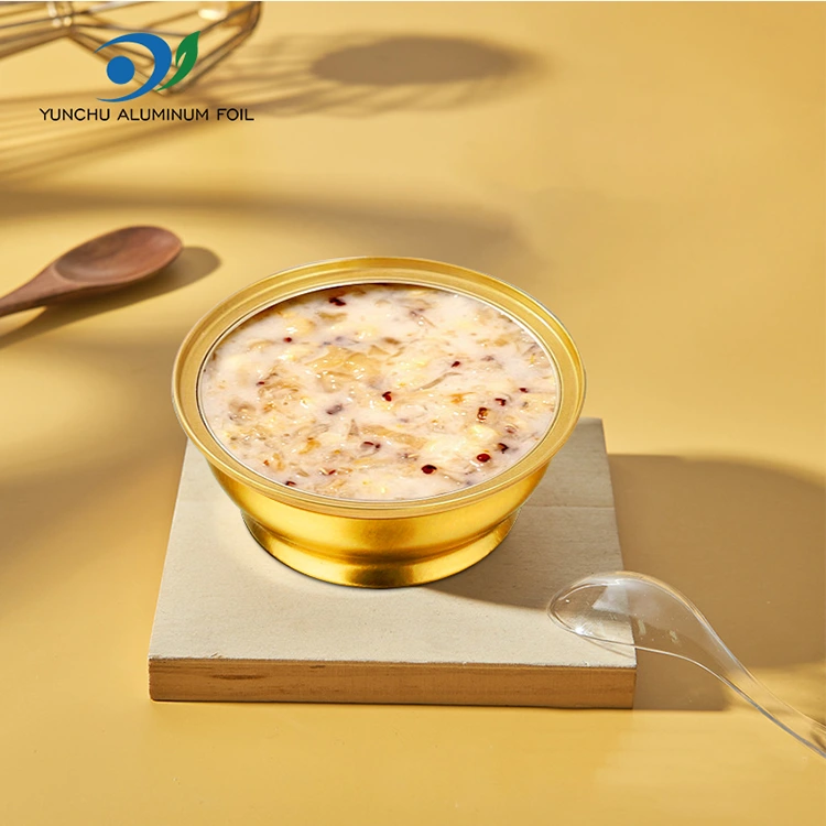 Kotak Takeaway Pusingan Putih Kecil Golden Bowl Aluminium Foil Containers