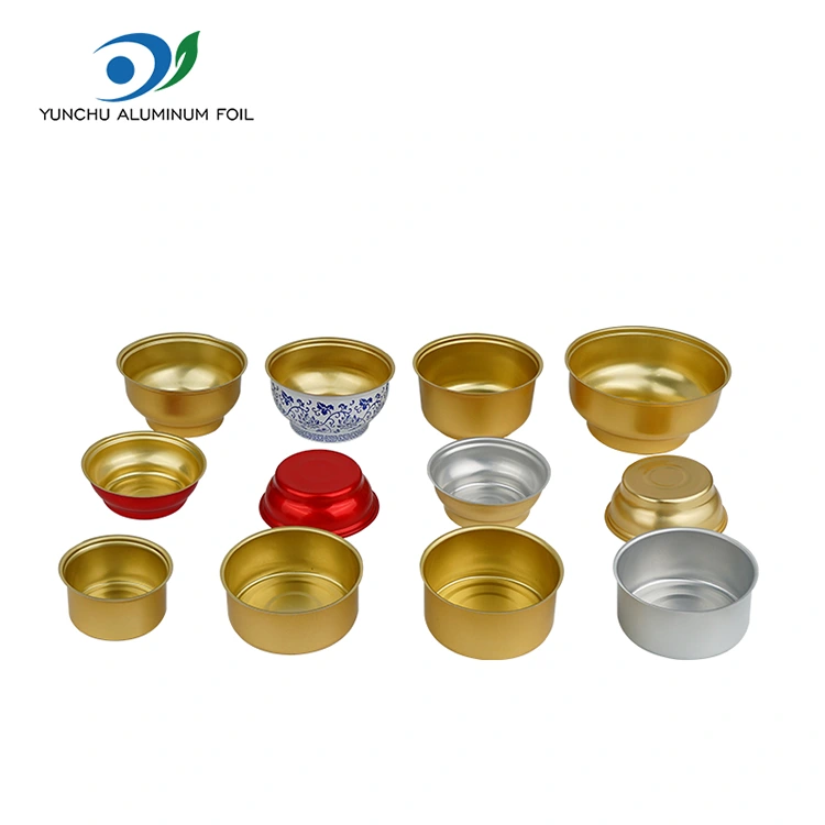 Kotak Takeaway Pusingan Putih Kecil Golden Bowl Aluminium Foil Containers