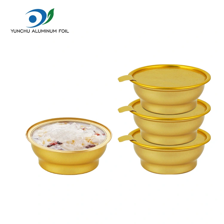 Kotak Takeaway Pusingan Putih Kecil Golden Bowl Aluminium Foil Containers Kotak Takeaway Pusingan Putih Kecil Golden Bowl Aluminium Foil Containers