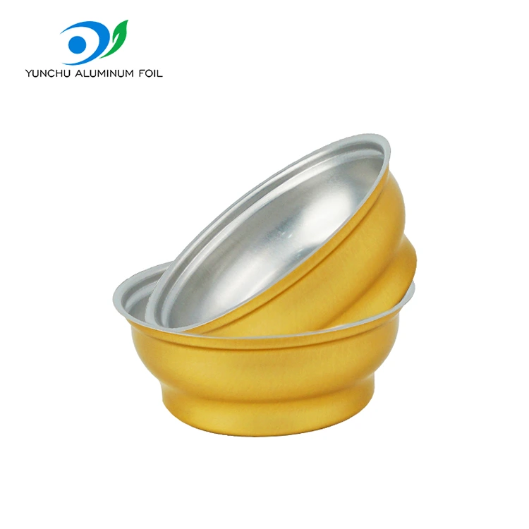 Kotak Takeaway Pusingan Putih Kecil Golden Bowl Aluminium Foil Containers