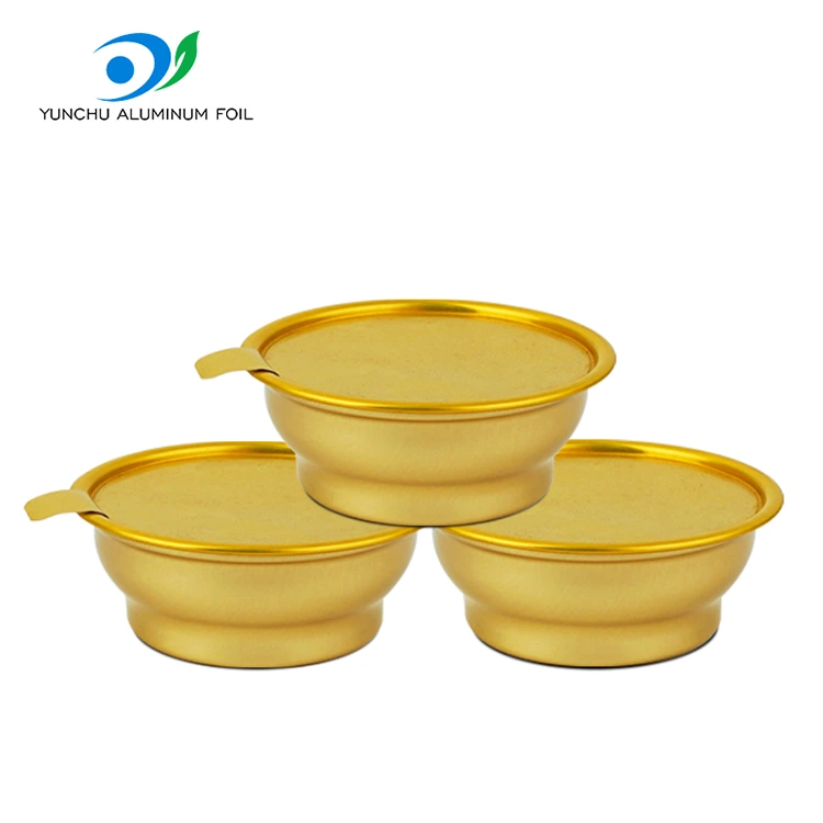 Kotak Takeaway Pusingan Putih Kecil Golden Bowl Aluminium Foil Containers