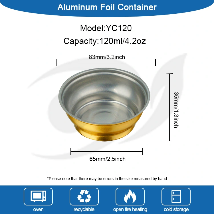 Kotak Takeaway Pusingan Putih Kecil Golden Bowl Aluminium Foil Containers