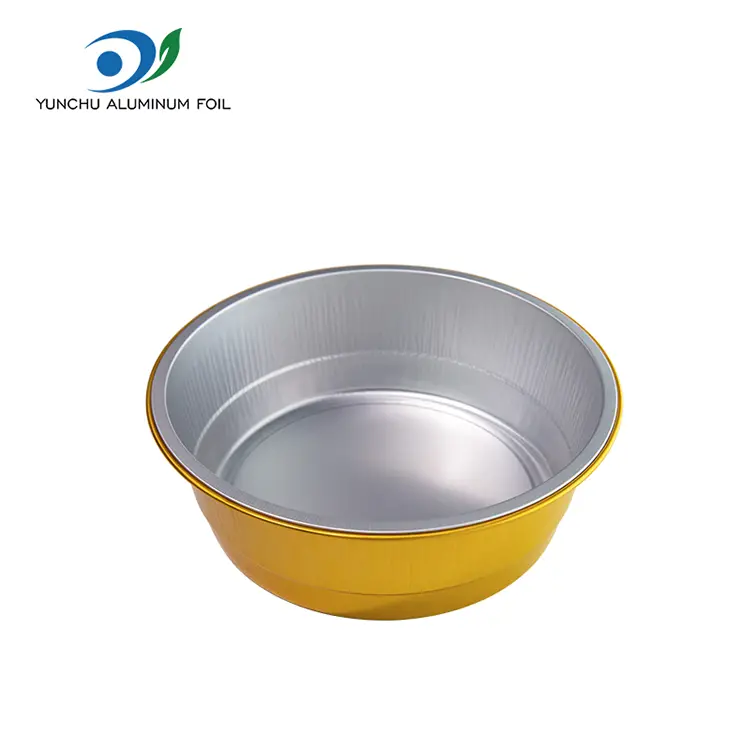 Bekas Foil Aluminium Golden Round Catering Golden