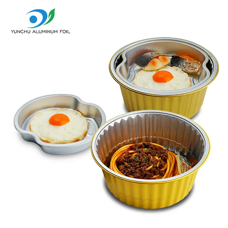 Bekas Foil Aluminium Takeaways Pusingan