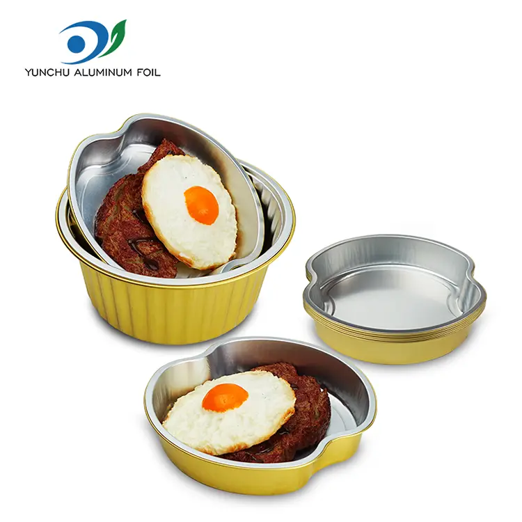 Bekas Foil Aluminium Makan Berasaskan Emas