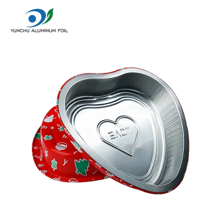 Pastry berbentuk hati baking smoothwall aluminium foil container