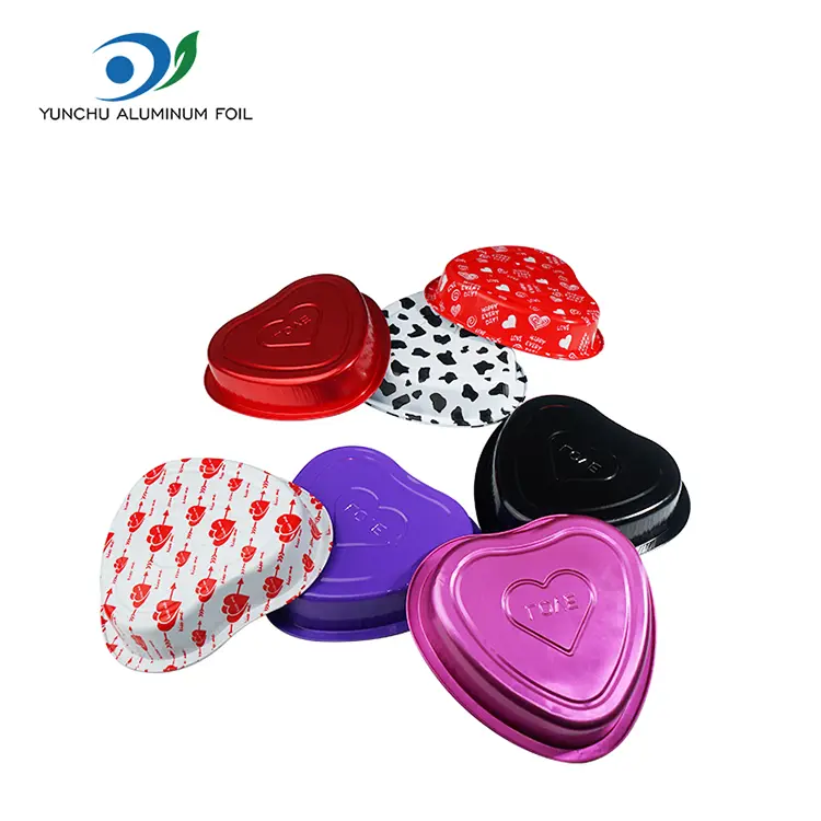 Pastry berbentuk hati baking smoothwall aluminium foil container
