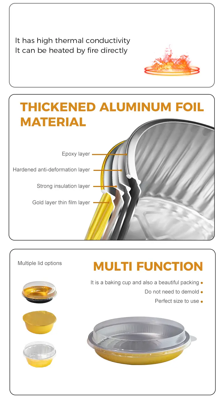 Disposable baking rounds Aluminum Foil Containers