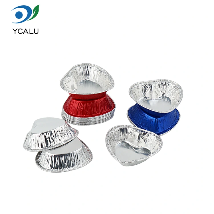  Heart shaped air fryer silver aluminum foil containers