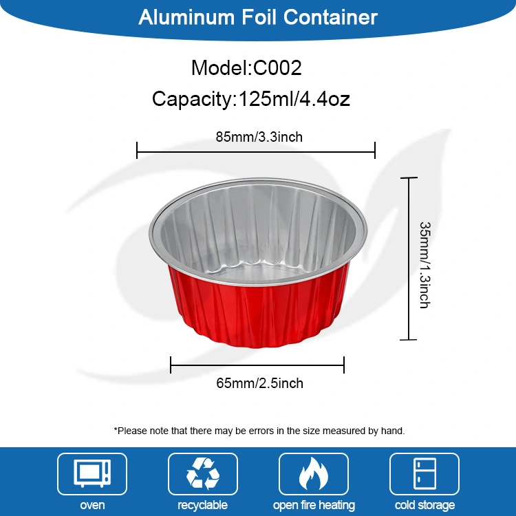 Kek cawan berwarna-warni yang dibakar sekali sahaja. Bekas Kerajang Aluminium Smoothwall