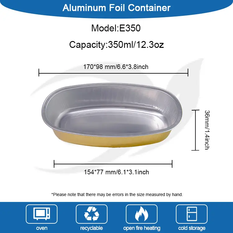 Warna Oval Smoothwall Aluminium Foil Containers
