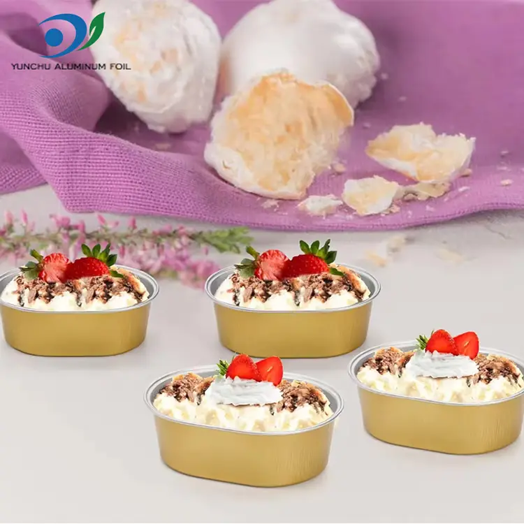 Bekas kerajang aluminium berdinding cahaya oval