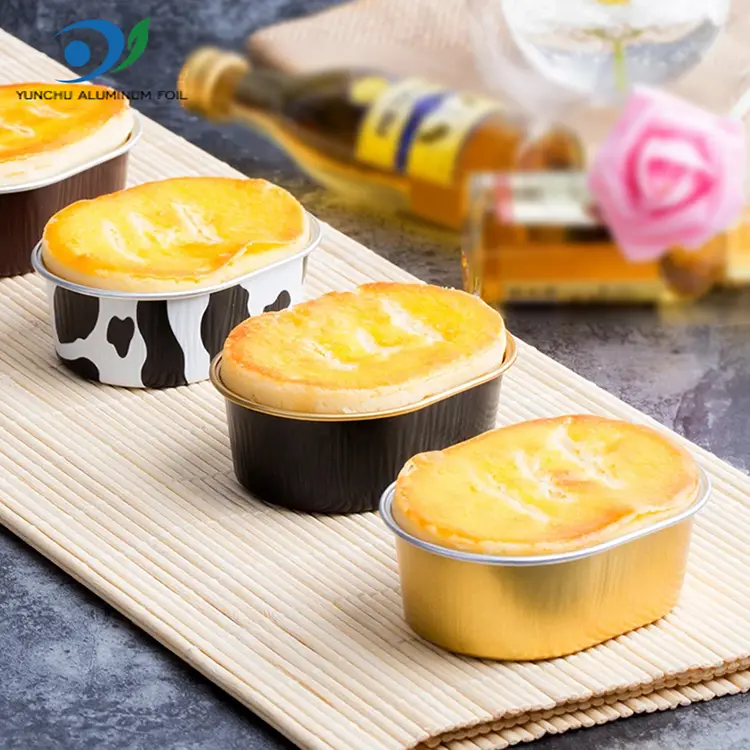 Bekas kerajang aluminium berdinding cahaya oval