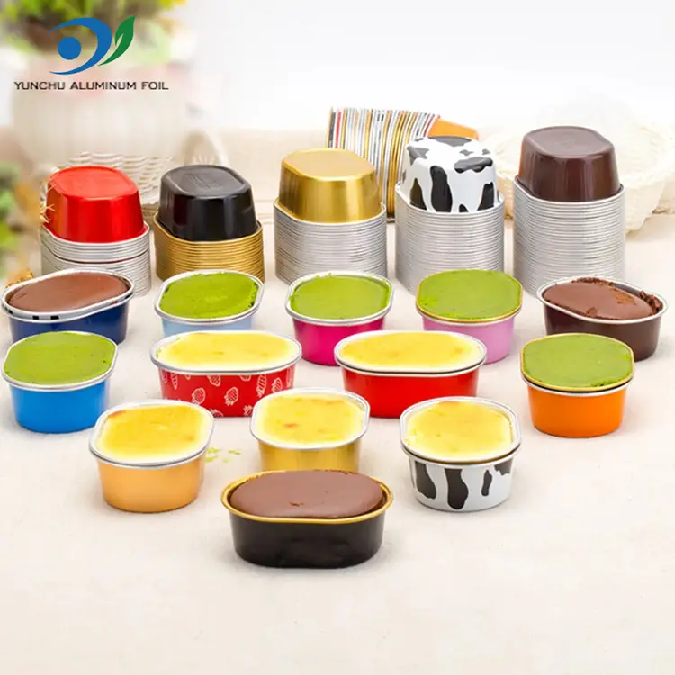 Bekas kerajang aluminium berdinding cahaya oval