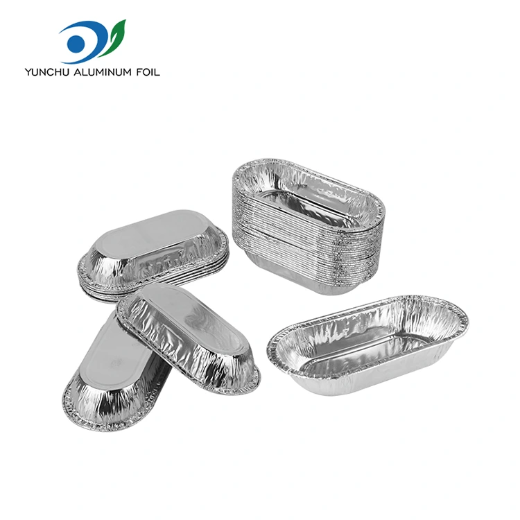Bujur panggang perak aluminium foil container