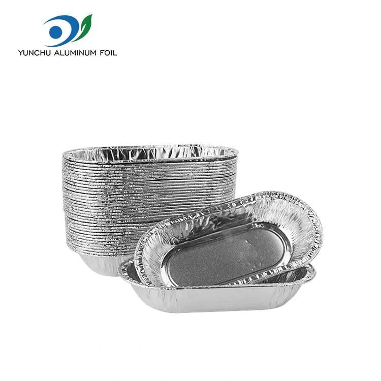 Bujur panggang perak aluminium foil container