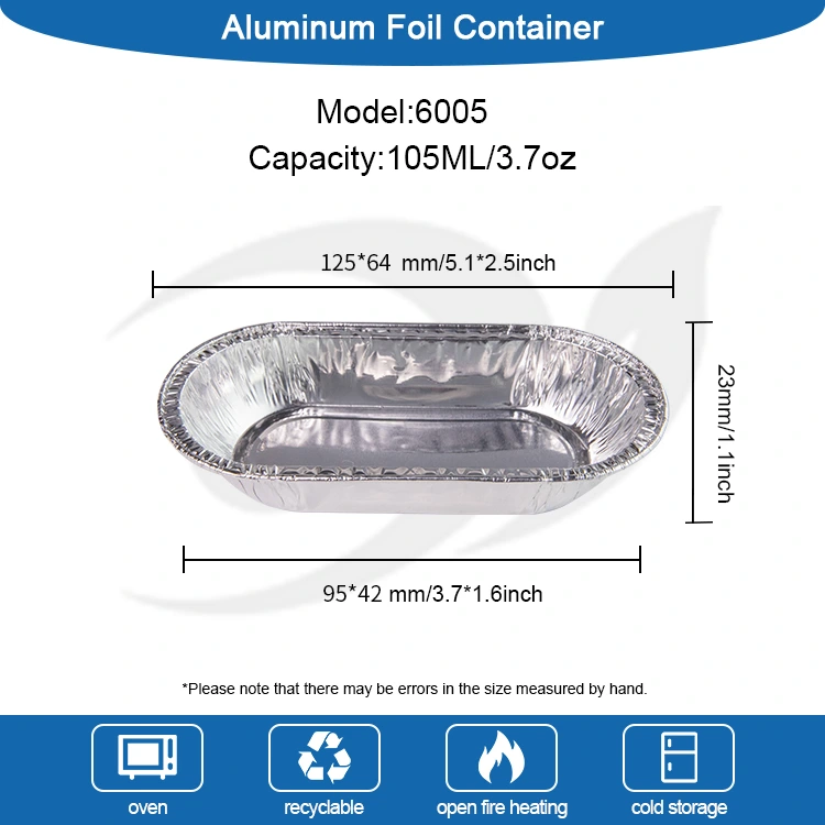 Bujur panggang perak aluminium foil container