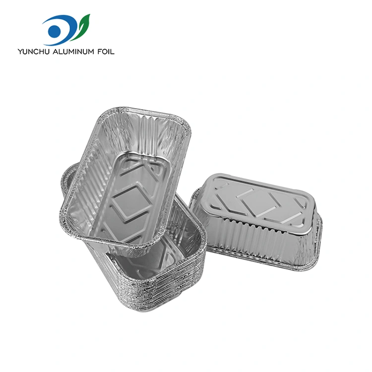 Bekas Foil Aluminium Perak Air Fryer Rectangular