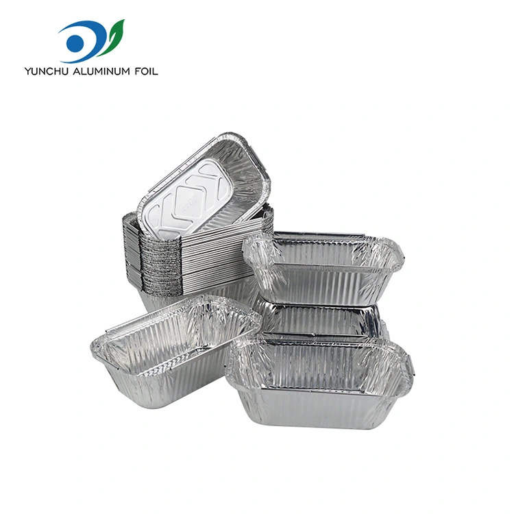 Bekas foil aluminium perak beras segi empat tepat