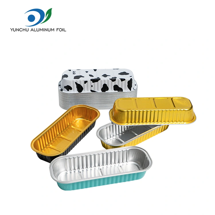 Kek penaik segi empat tepat smoothwall container foil aluminium Kek penaik segi empat tepat smoothwall container foil aluminium