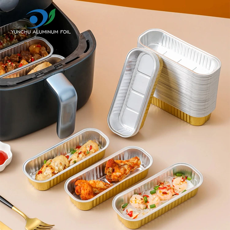 Kek penaik segi empat tepat smoothwall container foil aluminium