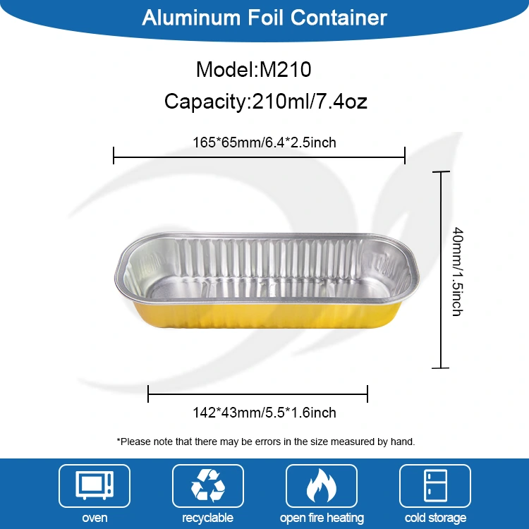 Kek penaik segi empat tepat smoothwall container foil aluminium