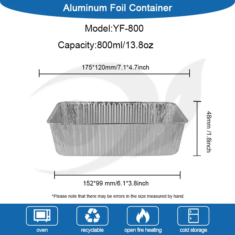Roti Rectangular Takeaway Silver Aluminium Foil Containers