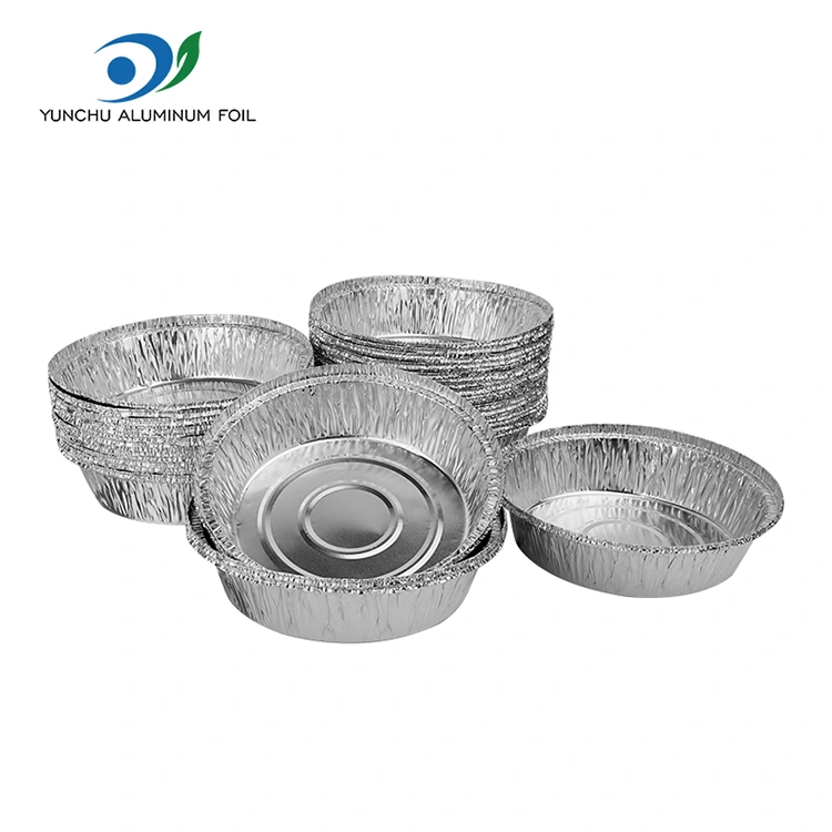 Bekas penggoreng udara bulat dulang perak aluminium foil