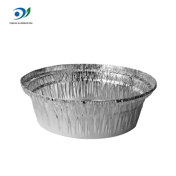 Bekas penggoreng udara bulat perak aluminium foil