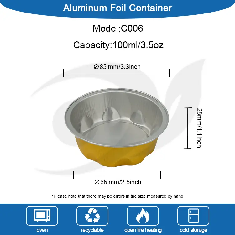 Bekas membakar acuan smoothwall container foil aluminium