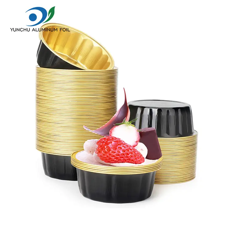 Mangkuk bulat untuk pencuci mulut smoothwall container foil aluminium Mangkuk bulat untuk pencuci mulut smoothwall container foil aluminium