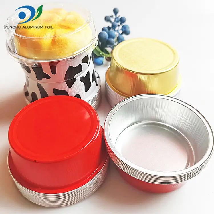 Warna bulat baking smoothwall container foil aluminium
