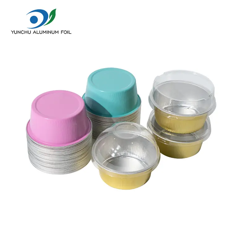 Warna bulat baking smoothwall container foil aluminium