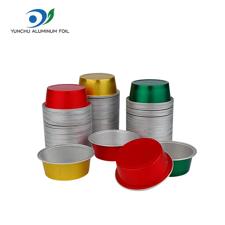 Cawan penaik pencuci mulut bulat smoothwall container foil aluminium