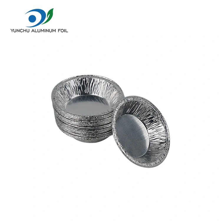 Tart telur bulat untuk makanan ringan Silver Aluminium Foil Food Container