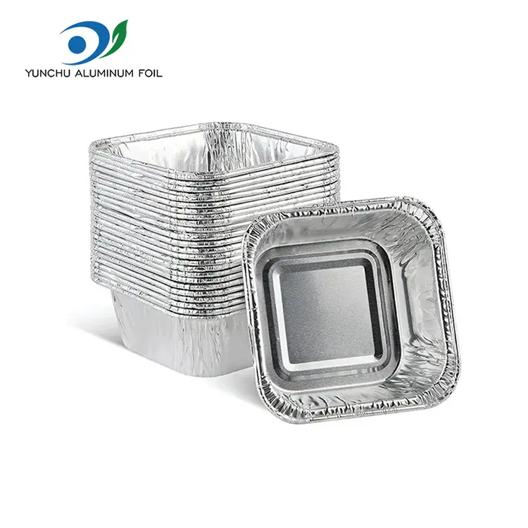 Square Fryer Baking Bekas Kerajang Aluminium Perak